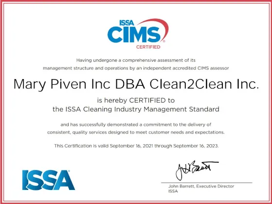 ISSA CIMS Certificate